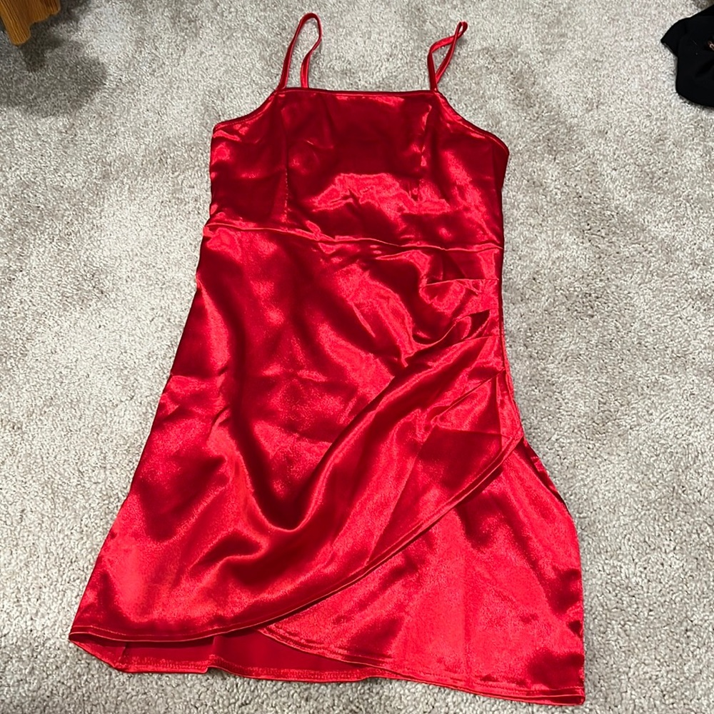 SHEIN silk red dress
